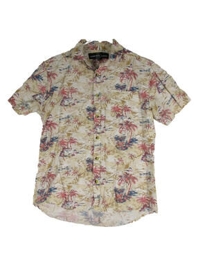 Sunday Work Clothes Mens Tropical Print Hawaiian Shirt Short Sleeve Size S